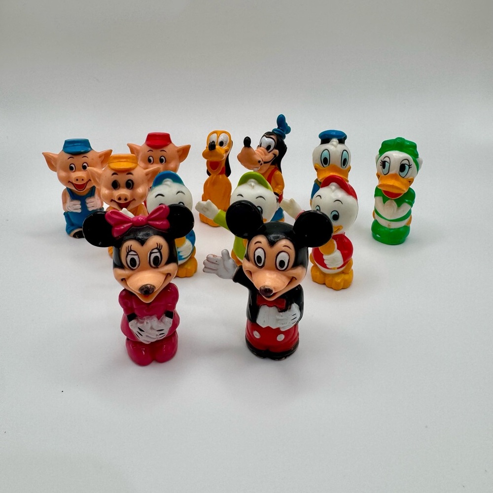 Vintage 1970s Walt Disney PVC Pencil Topper Lot 12 Characters Collectible